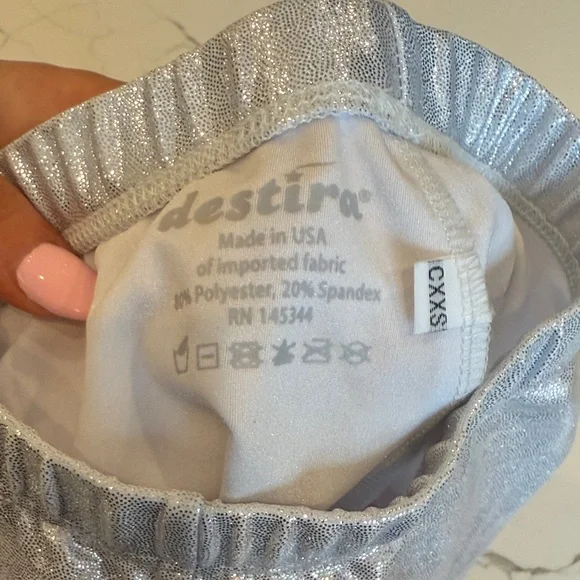 Destira Sparkly gymnastics shorts XXS - Red, Pink, Silver - Picture 5 of 5